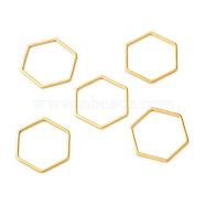 201 Stainless Steel Linking Rings, Hexagon, Golden, 18x16x1mm(STAS-C030-13B-G)