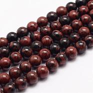 Natural Mahogany Obsidian Bead Strands, Round, 8mm, Hole: 1mm, about 48pcs/strand, 15.5 inch(G-K153-B17-8mm)