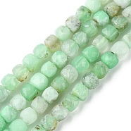 Natural Chrysoprase Beads Strands, Faceted, Cube, 4~4.5x4~4.5x4~4.5mm, Hole: 0.8~0.9mm, about 88~100pcs/strand, 15.35~15.75 inch(39~40cm)(G-F748-F01-01B)