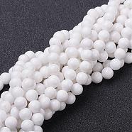 Natural Mashan Jade Round Beads Strands, Dyed & Heated, White, 6mm, Hole: 1mm, about 69pcs/strand, 15.7 inch(G-D263-6mm-XS01)