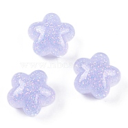 Transparent Epoxy Resin Decoden Cabochons, Glitter Star, Lilac, 17x17.5x11mm(CRES-P035-09C)