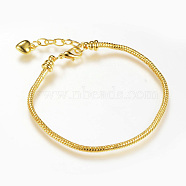 Brass European Style Bracelet Making, Golden, 7-7/8 inch(200mm)x2.5mm(X-MAK-R011-04G)