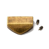 Alloy Bag Decorative Edge Buckles, Belt End Tip Hardwares, with Iron Screws, Antique Bronze, 1.8x2.65x0.6cm, Hole: 2.5mm(FIND-WH0143-75AB)