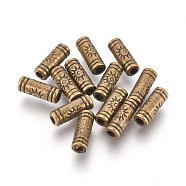 Tibetan Style Beads, Alloy Beads, Lead Free & Nickel Free & Cadmium Free, Tube, Antique Bronze, 9.5x3.5mm, Hole: 1.5mm.(MLF0614Y-NF)