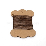 Wax Cord, with Craft Paper Cards, Flat, for Bracelet Making, Saddle Brown, 1mm, about 32.81 Yards(30m)/Card(YC-WH0010-01M)