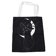 Canvas Tote Bags, Reusable Polycotton Canvas Bags, for Shopping, Crafts, Gifts, Cat Shape, 59cm(ABAG-M005-02C)