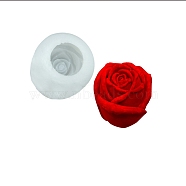 Valentine's Day Theme DIY Candle Silicone Molds, Handmade Soap Mold, Mousse Chocolate Cake Mold, Rose, White, 110x93mm, Inner Diameter: 67mm(DIY-C022-10)