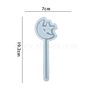 DIY Fairy Stick Food Grade Silicone Molds, Decoration Making, Resin Casting Molds, For UV Resin, Epoxy Resin Jewelry Making, Moon, 192x70x2mm(SIMO-PW0010-10D)