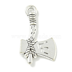 Tibetan Style Alloy Pendants, Lead Free & Cadmium Free, Axe Shapes, Antique Silver, 28x16.5x3.5mm, Hole: 2.5mm(TIBE-I026-5987AS)