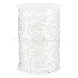 Elite 200 Yards Nylon Braided Threads, Chinese Knot Cord, Round, White, 1.5mm, about 200.00 Yards(182.88m)/Roll(NWIR-PH0002-23A)