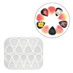 Guitar Pick Shape Silicone Molds, Resin Casting Molds, For UV Resin, Epoxy Resin Jewelry Making, White, 165x136x5mm(DIY-P025-05)