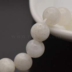 Natural Moonstone Round Beads Strands, 6mm, Hole: 1mm, about 31pcs/strand, 7.6 inches(G-P088-57-6mm)