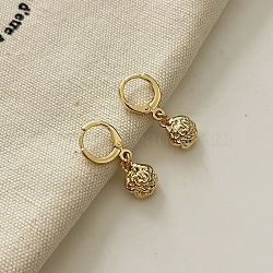 Retro Nut Brass Hoop Dangle Earrings for Women, Golden(TC8176-6)