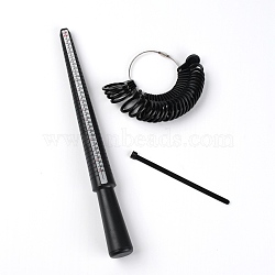 Plastic Finger Ring Measuring Tools Set, Black, 30pcs/set(TOOL-SZC0002-05)