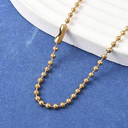 304 Stainless Steel Ball Chain Necklace, Golden, 29.5 inch(75cm)x2.3mm(MAK-R012-02G)