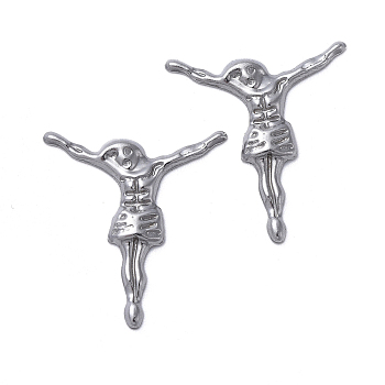304 Stainless Steel Cabochons, Jesus, for Easter, Stainless Steel Color, 18x16x1.2mm