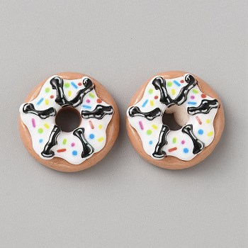 Opaque Resin Imitation Food Cabochons, Donut, Colorful, 23x10mm