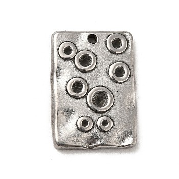 304 Stainless Steel Pendant Rhinestone Settings, Rectangle, Stainless Steel Color, Fit for 0.9mm, 1.2mm, 1.6mm, 2mm, 3mm, 4mm, 6mm Rhinestone, 23x16x3mm, Hole: 1.2mm