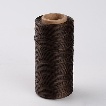 Flat Waxed Polyester Cords, Coconut Brown, 1x0.3mm, about 284.33 yards(260m)/roll