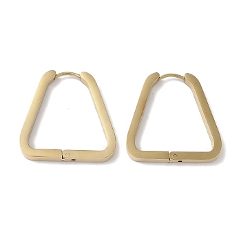 304 Stainless Steel Hoop Earrings for Women, Triangle, Real 18K Gold Plated, 25x25x3mm