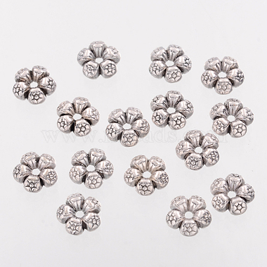 8mm Antique Silver Flower Alloy Spacer Beads