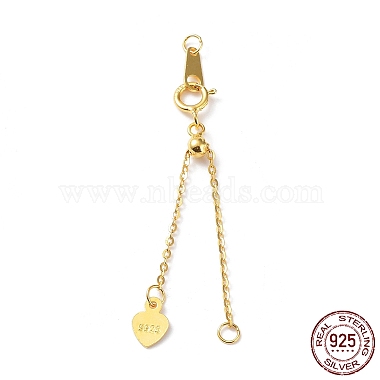 Real 18K Gold Plated Heart Sterling Silver Chain Extender