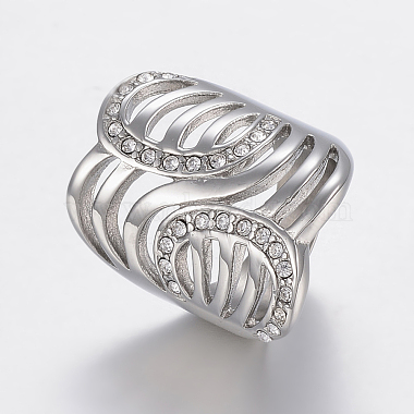 Stainless Steel+Rhinestone Finger Rings