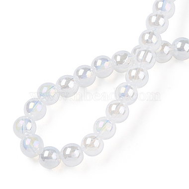 perles de verre electroplate imitation de jade brins(GLAA-T032-J4mm-AB02)-5