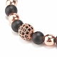 4Pcs 4 Color Natural Obsidian & Synthetic Hematite Braided Bead Bracelet with Cubic Zirconia(BJEW-JB08117)-6