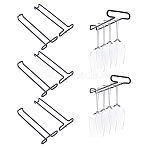 6Pcs Iron Upside Down Wall Mounted Wine Rack, Black, 265x112x31~32mm(AJEW-WA0002-07B)
