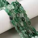 Natural Green Strawberry Quartz Beads Strands, Nuggets, Tumbled Stone, 7.5~13.5x7~9.5x4~7mm, Hole: 0.6~0.8mm, about 42~44pcs/strand, 15.47~15.55 inch(39.3~39.5cm)(G-C268-A01-8x10mm)