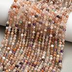 Natural Moonstone & Amazonite & Amethyst & Strawberry Quartz Beads Strands, Smooth Round, Mixed Color, 4mm, Hole: 0.8mm, about 102pcs/strand, 14.96''(38cm)(G-A324-A01-4mm)