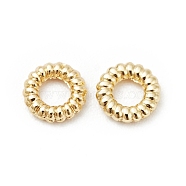 Brass Beads, Cadmium Free & Lead Free, Round Ring, Real 18K Gold Plated, 4.5x1mm, Hole: 2mm(KK-WH0059-01G-A)