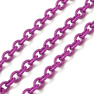 Spray Painted 304 Stainless Steel Cable Chains, with Spool, Unwelded, Medium Purple, 4x3x0.7mm(STAS-B067-06A-05)