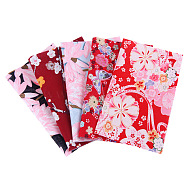 Cotton Craft Fabric, Bundle Rectangle Patchwork Lint Different Designs, for DIY Sewing Quilting Scrapbooking, with Japanese Zephyr Style Pattern, Colorful, 25x20cm, 5pcs/set(PW-WG77896-18)
