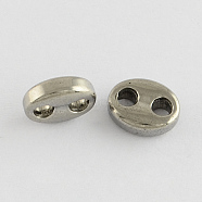 304 Stainless Steel Spacer Beads, Oval, Stainless Steel Color, 7x9x3mm, Hole: 2mm(STAS-R055-06)