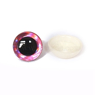 Half Round ABS Plastic Doll Craft Eyes, Safety Eyes, with Spacer, Hot Pink, 12mm(PW-WG10432-01)