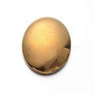 Electroplating Non-Magnetic Synthetic Hematite Oval Cabochons, Gold, 29~30x22x6mm(G-P079-08C)