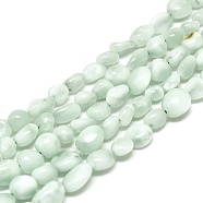 Glass Beads Strands, Nuggets, Honeydew, 5~12x5~7x3~4mm, Hole: 0.8mm, about 53~56pcs/strand, 15.55 inch(39.5cm)(GLAA-A003-01)