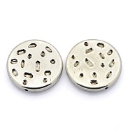 CCB Plastic Beads, Flat Round, Antique Silver, 29x5.5mm, Hole: 1mm(CCB-J029-53AS)