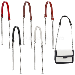 WADORN 5Pcs 5 Colors Imitation Leather Bag Straps, with Iron Curb Chain & T-Bar Clasp, Mixed Color, 86~87.6x2cm, 1pc/color(FIND-WR0010-20)
