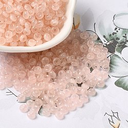 Transparent Colours Glass Seed Beads, Rondelle, PeachPuff, 6/0, 4x2.5mm, Hole: 1.4mm, about 5200pcs/pound(SEED-P007-01A-01)