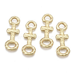 Alloy Links Connectors, Textured, Cross, Cadmium Free & Nickel Free & Lead Free, Matte, Real 16K Gold Plated, 30x11x2.5mm, Hole: 3.5x6mm & 4mm(PALLOY-R113-13MG-NR)