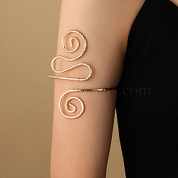 Alloy Arm Cuff Bangles, Golden, Vortex, 3-7/8 inch(9.8cm)(WGA5578-03)