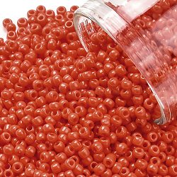 TOHO Round Seed Beads, Japanese Seed Beads, (50) Opaque Sunset Orange, 11/0, 2.2mm, Hole: 0.8mm, about 1103pcs/10g(X-SEED-TR11-0050)