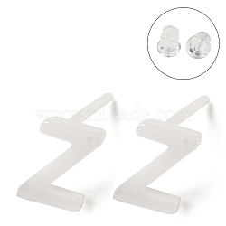 Hypoallergenic Bioceramics Zirconia Ceramic Stud Earrings, No Fading and Nickel Free, Alphabet, Letter Z, 7x5mm(EJEW-F340-04Z)