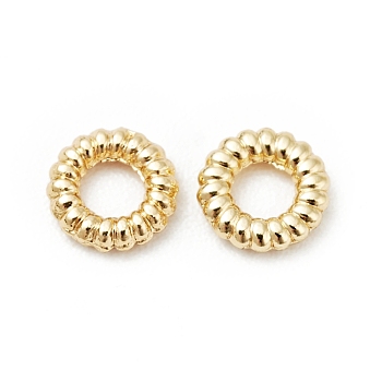 Brass Beads, Cadmium Free & Lead Free, Round Ring, Real 18K Gold Plated, 4.5x1mm, Hole: 2mm