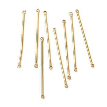 Ion Plating(IP) 304 Stainless Steel Connector Charms, Bar Links, Real 18K Gold Plated, 35x2x1mm, Hole: 1mm