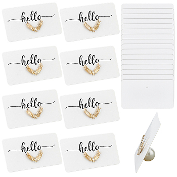 15Pcs ABS Imitation Pearl Ear Nuts, Round, with 15Pcs Alloy Wheat Shape Brooch Pin and 40Sheets Rectangle Paper Blank Boards, Golden, Mixed Color, 13.5x14mm, Hole: 0.8mm