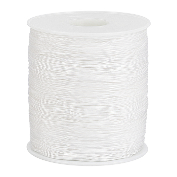 Nylon Braided Cord, Chinese Knotting Cord for Beading Jewelry Making Macrame Craft, White, 1mm, 220m/roll